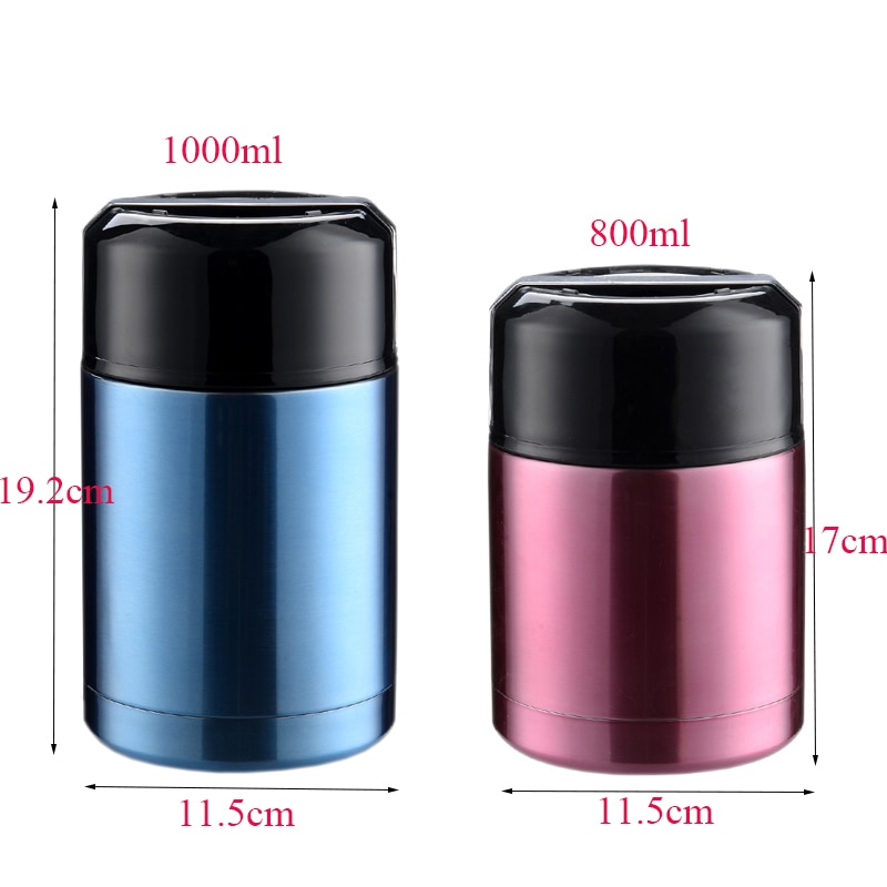 800ml 1000ml isolerte kopps vakuumflasker med stor kapasitet termoser termokopp lunsjtermos til matte med beholdere termokanne