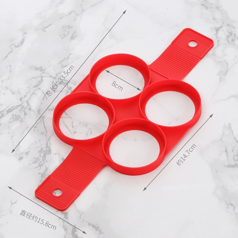 4PCS Practical Cute Egg Boiler Plastic Egg Poacher Set Kitchen Egg Cooker Tools Egg Mold Form with Lid Brush Pancake Maker: Style 1