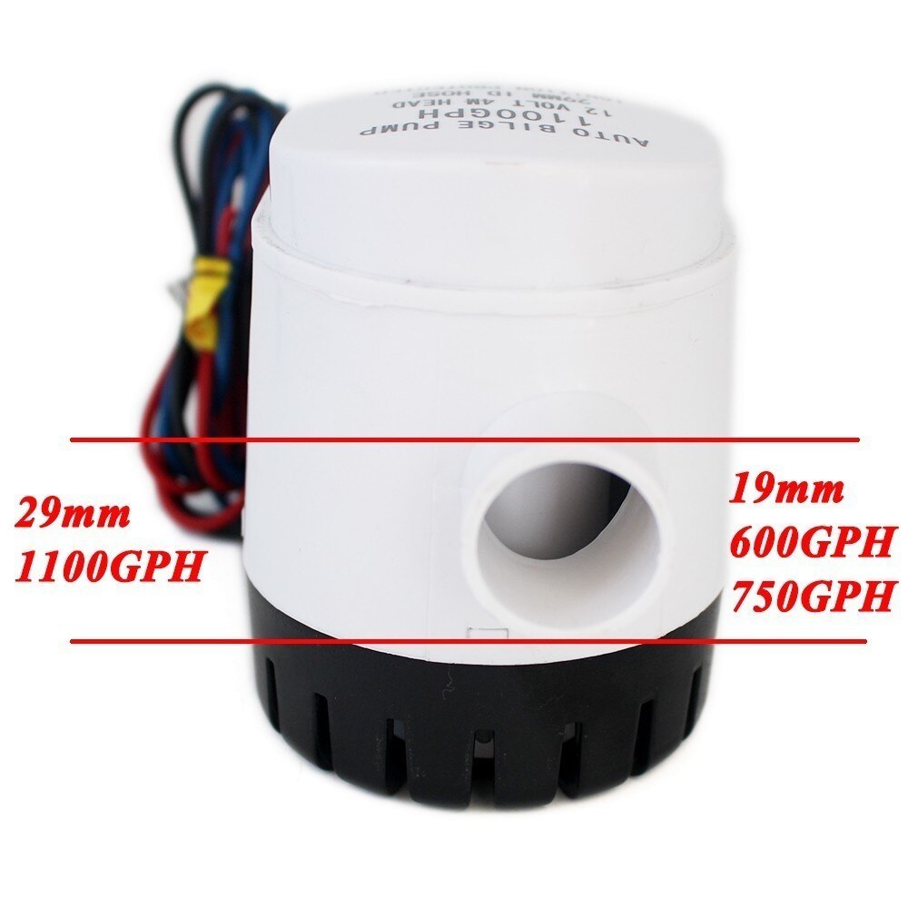 750GPH DC 12 v Automatische lenspomp voor boot, met auto vlotterschakelaar, dompelpompen elektrische waterpomp, 12 v volt 12 volt 750