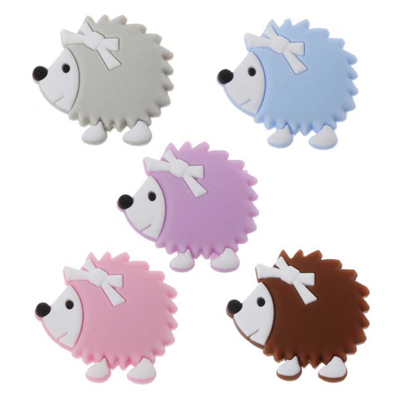 1PC Leuke Baby Bijtring Siliconen Cartoon Dier Hedgehog Kralen Tandjes Fopspeen Ketting Kralen Teathing Speelgoed Siliconen Bijtring
