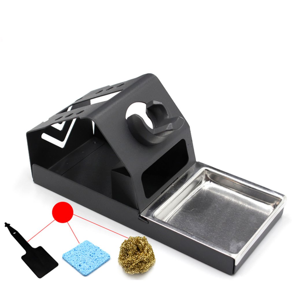 Soldering Iron Stand Holder Welding Tool Handle Metal Support Station Frame Bracket Base With Solder Sponge High Temperature