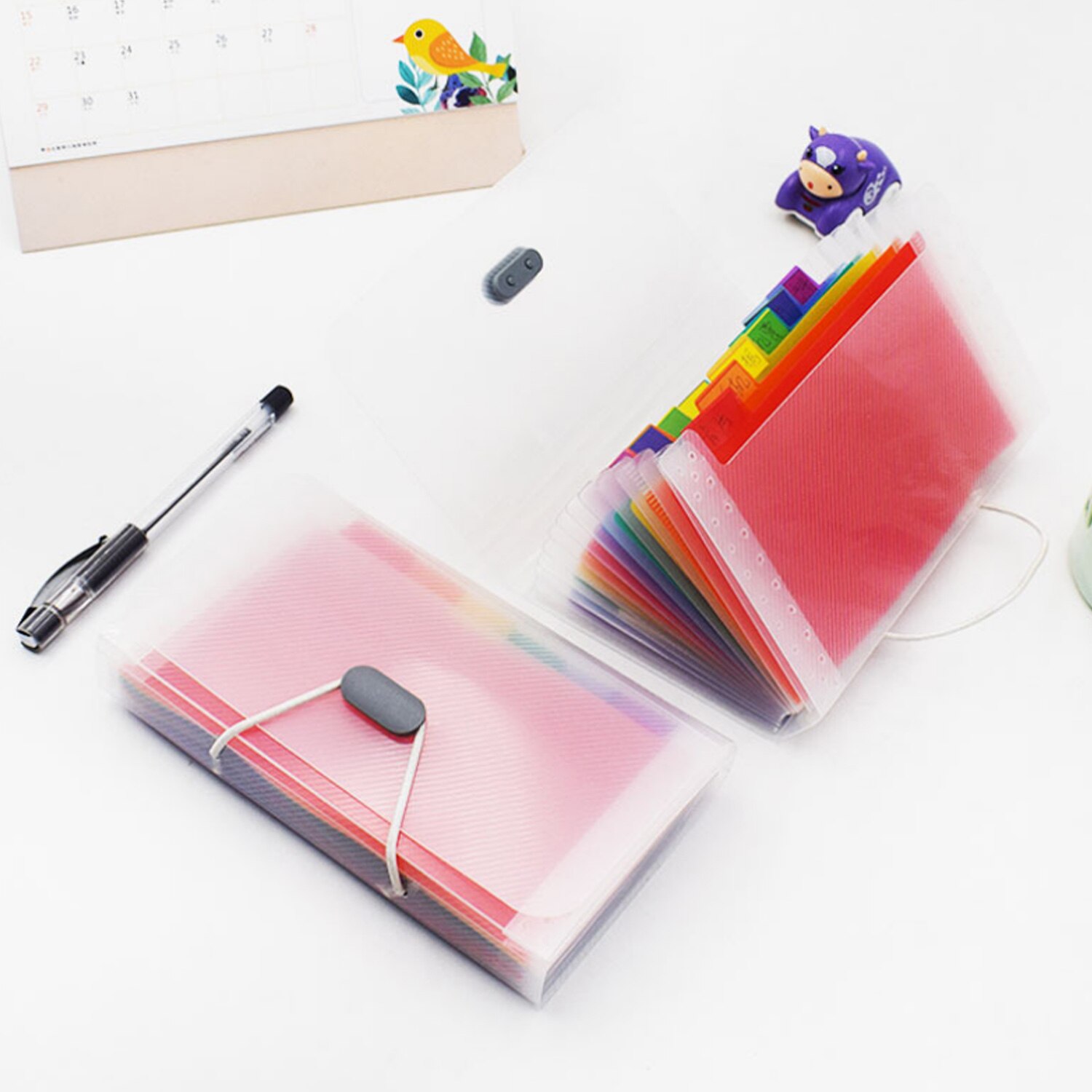 13- lommer flerfarvede ekspanderende filer mappe harmonika stil dokument organisator taske til skolekontoret hjem  a6 størrelse