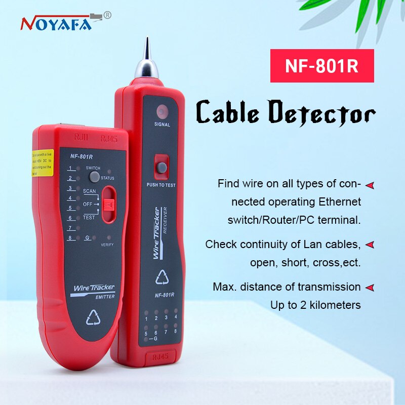 Nf -801 rød farve multifunktion kabel detektor netværk telefon telefon kabel tester nf _801