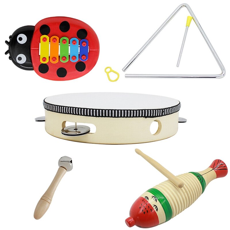 5 Set Orff Musical Instruments Set Children Early Childhood Music Percussion Toy Combination Kindergarten Teaching Aids