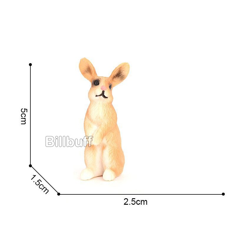 Simulatie Animal Zoo Actiefiguren Boerderij Konijn Cub Beeldje Action Figures Model Educatief Speelgoed Voor Kinderen Kerstcadeau: rabbit figures-C