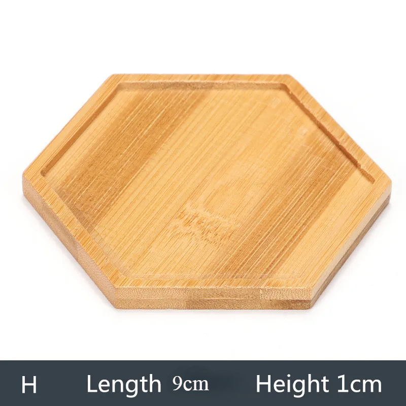 Soporte para maceta con 8 diseños, almohadilla para bonsái carnoso, bandeja de bambú, bandeja para maceta de madera, decoración para el hogar y la Oficina, soporte para macetas, 1 ud.