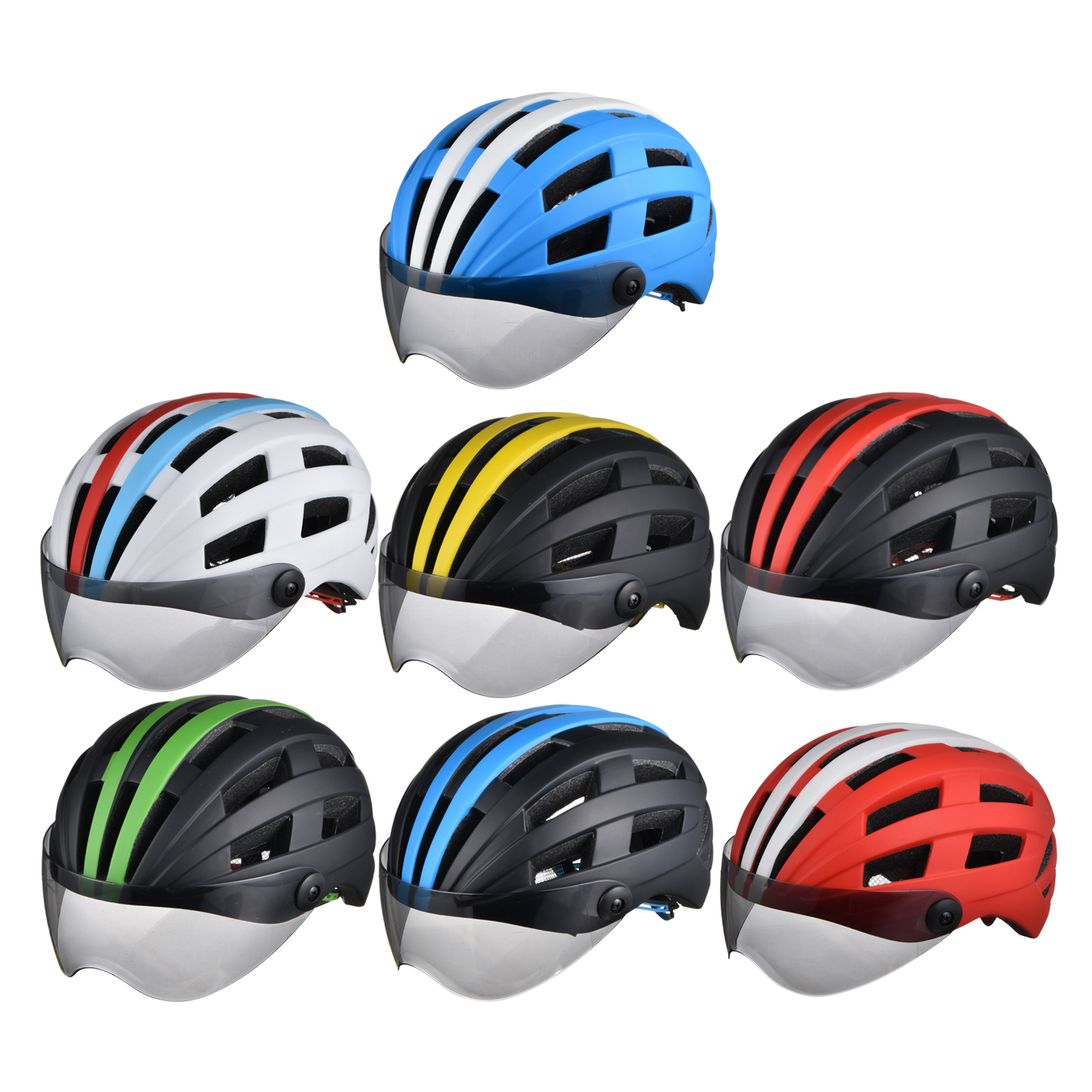 Casque de cyclisme pour hommes et femmes, avec lunettes, protection de tête de vélo, vtt