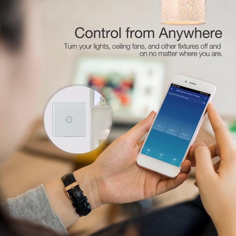 1/2/3 Gang Wifi Light Switch EU Standard Work With Alexa Google Home Touch Switch Smart Switch Panel Wall Switch