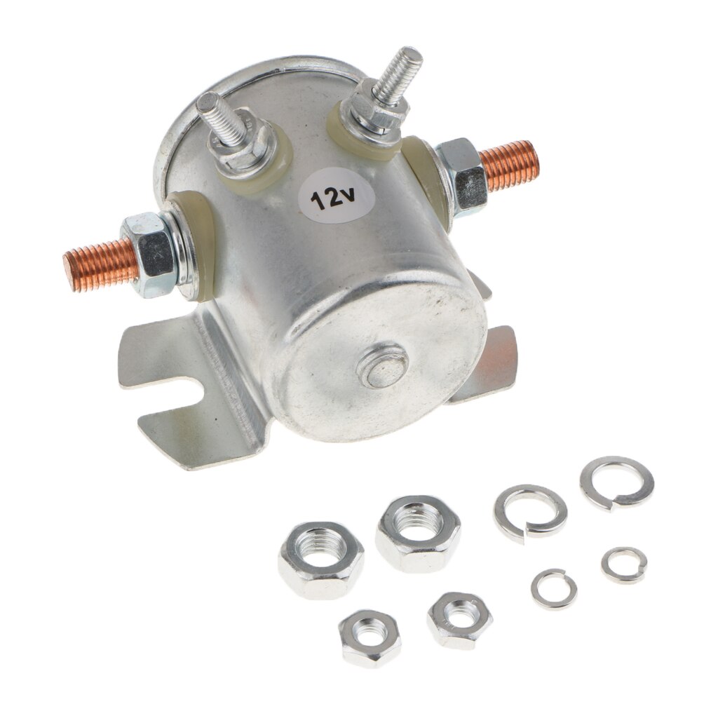 12V 100A SLIVER CONTINUOUS DUTY SOLENOID RELAY 300A IN RUSH 4-TERMINAL