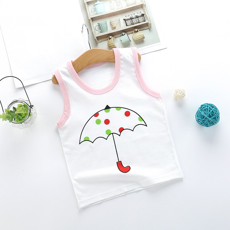 låve tank topp til takrenne jenter kamisole smålåve tank topper baby underskjorte sommer låve singlet klær gutt jente or 1-5 år: Paraply / 2t