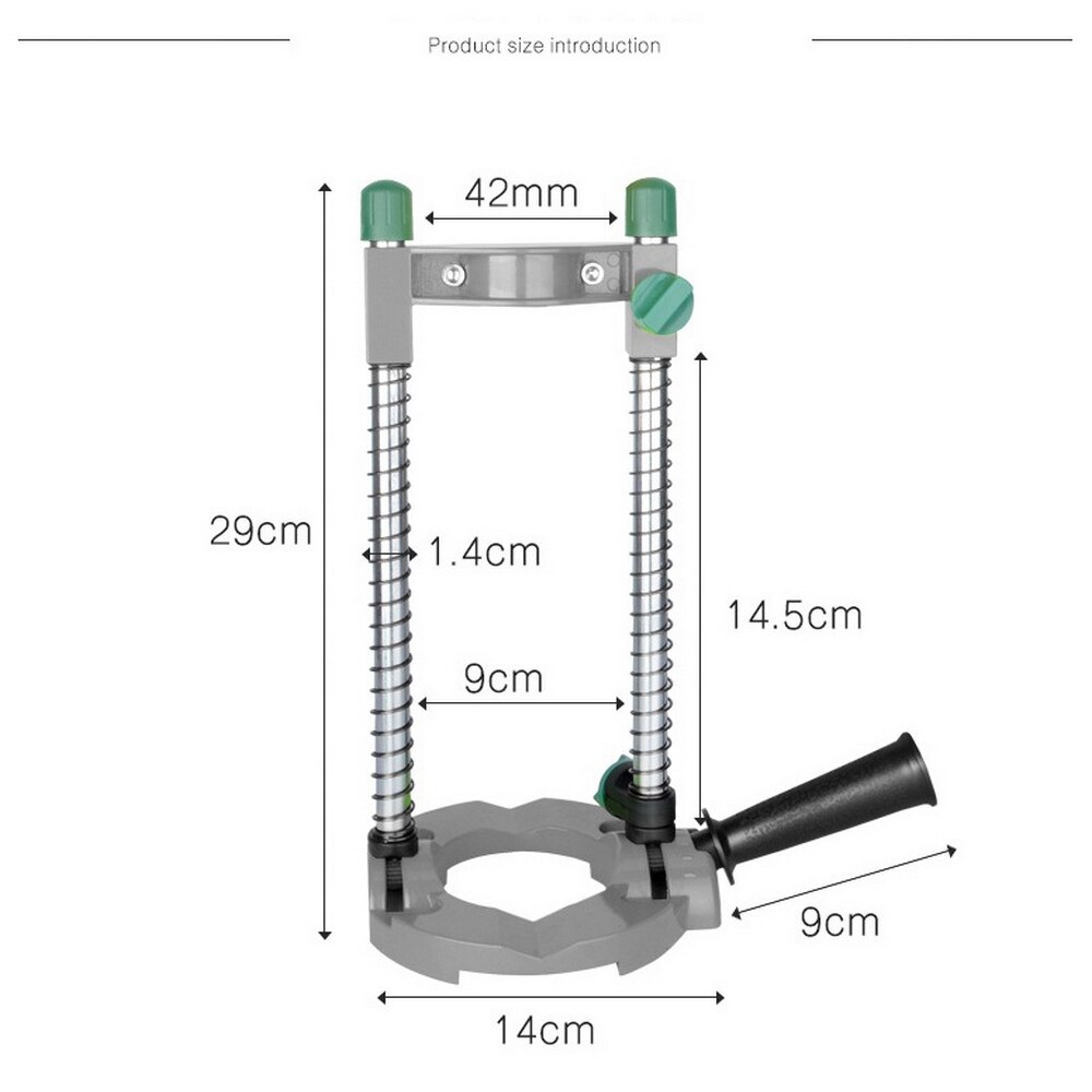 Precision Drill Guide Pipe Drill Holder Stand Drilling Guide with Adjustable Angle and Removeable Handle DIY Woodworking Tool