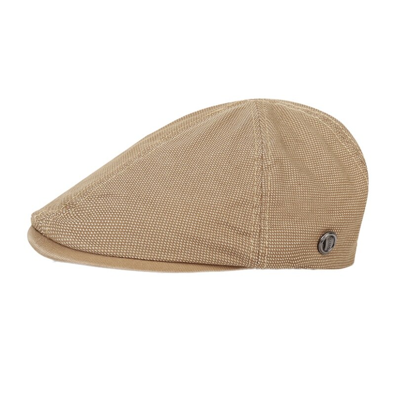 De de las mujeres de los hombres Vintage Golf Baker alcanzó sombrero de algodón de lino Retro al aire libre Golf boina tapa plana: Caqui