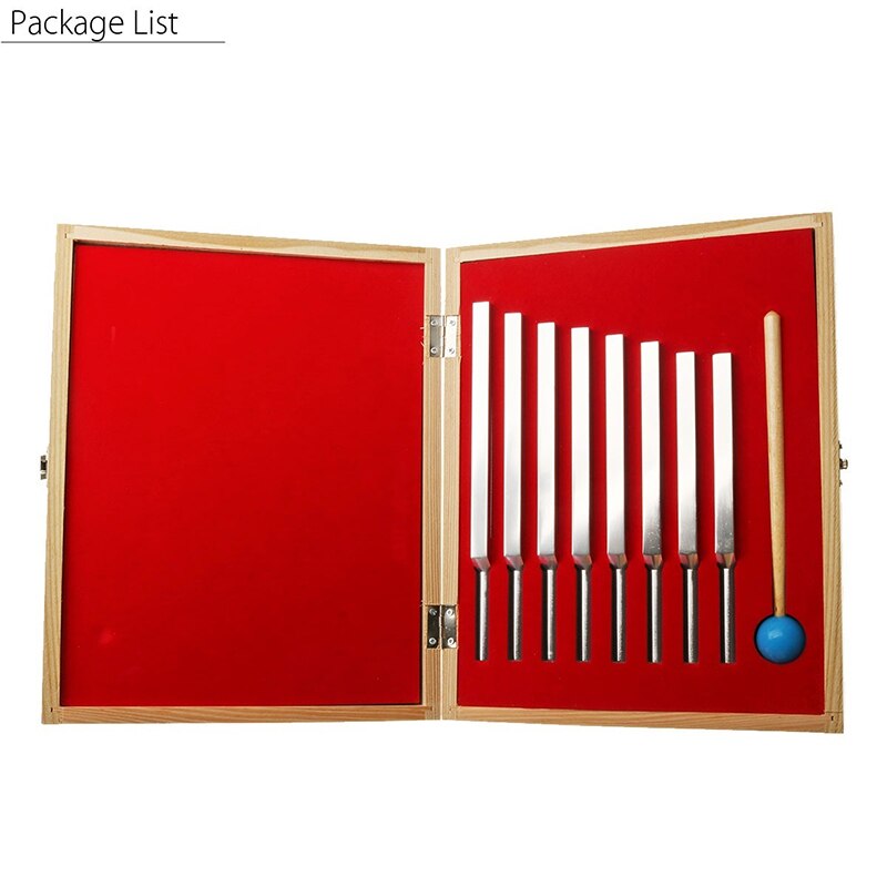 8Pcs 256-512Hz Aluminium Musical Tuning Fork Sound Healing Therapy Tool Set