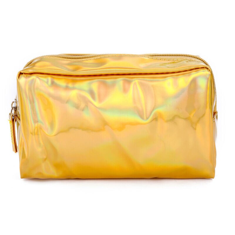 Women Ladies Multi-Function Purse Box Travel Makeup Cosmetic Bag Toiletry Pencil Case Purple Gold Silver