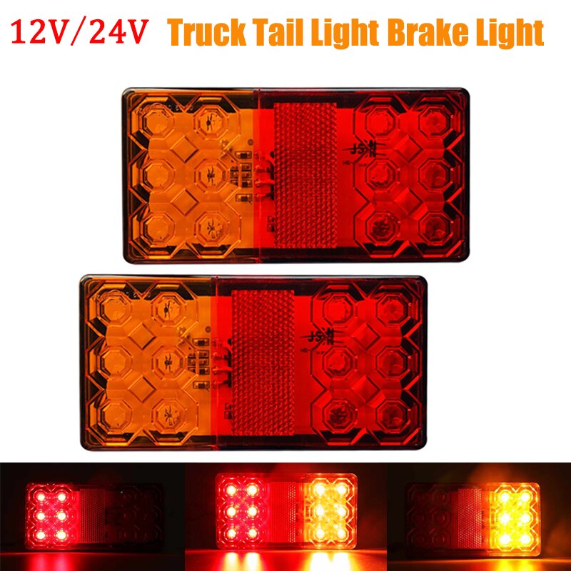 Stücke 12V/24V 12 LED Auto Lkw Rücklicht Hinten halt Bremslicht Anzeige Signal Lampe für Stiefel Anhänger Wohnwagen Lieferwagen Lkw