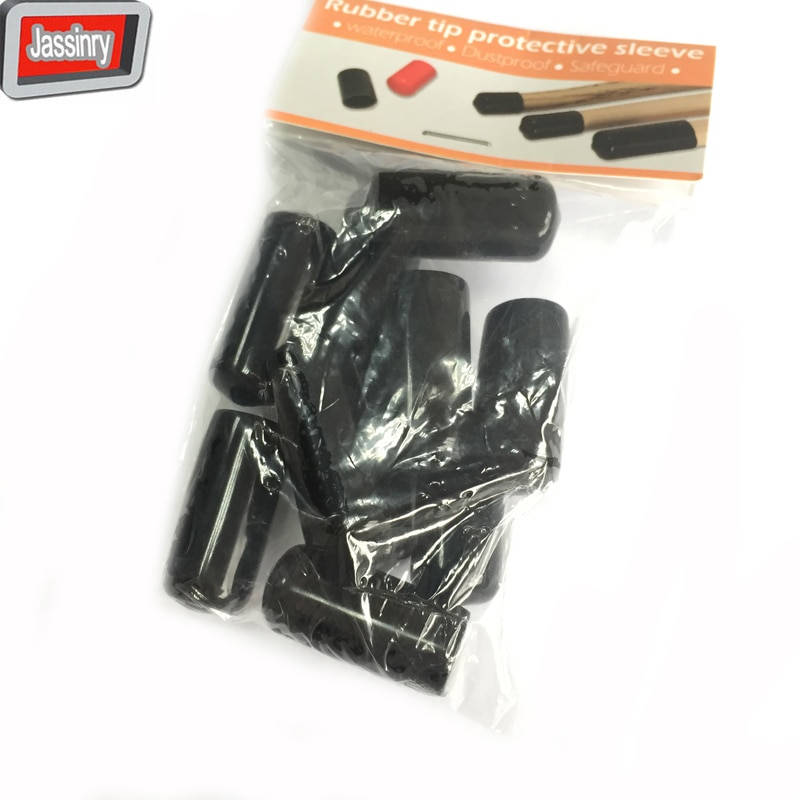 10 stks Biljart Biljartkeu Tip Beschermende Mouwen Black rubber voor snooker en biljartkeu sticks Biljart accessoires