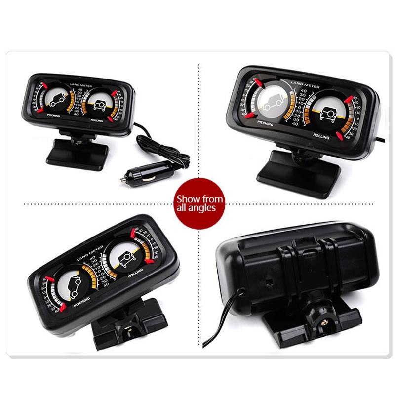 12V Car Angle Tilt Two-barreled Backlight Inclinometer For Compass Balance Level Slope Meter Gauge Car off-road Inclinometer