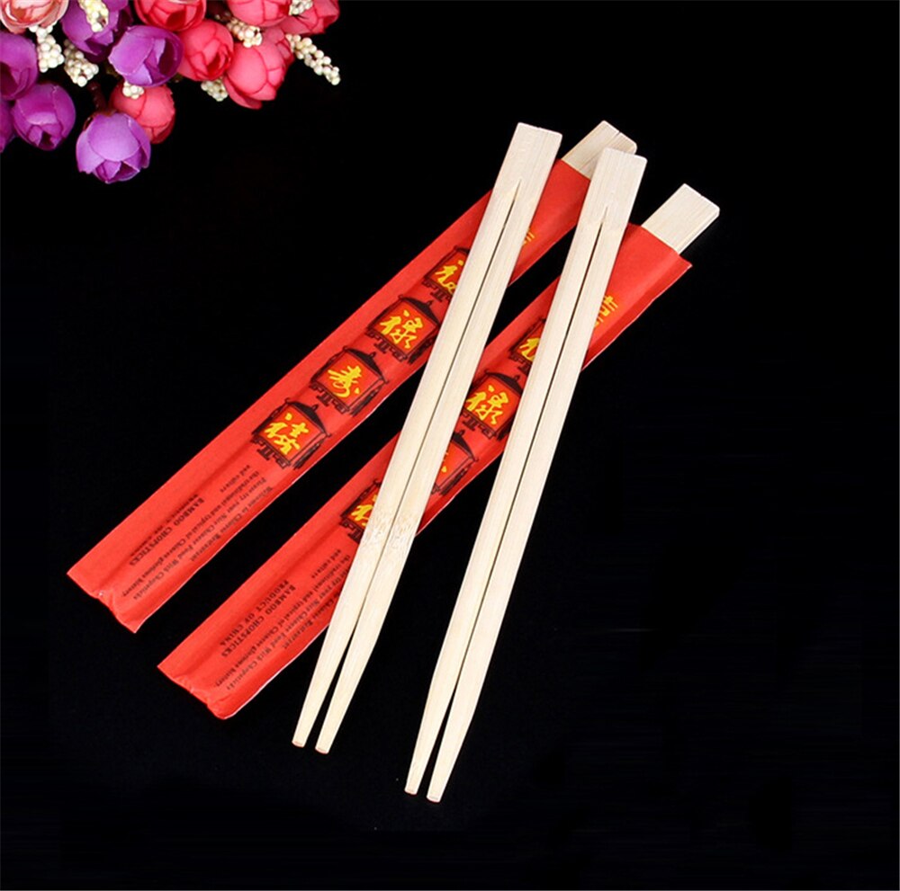 Bambus spisepinde individuelt indpakkede engangs røde festlige ti par bryllupsbanketter er sikre og praktiske