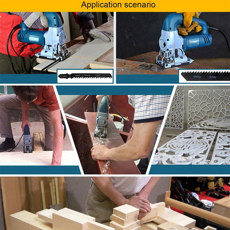 10Pcs/set HCS BIM Jig Saw Blade Jigsaw Blades Set Metal Wood Assorted Blades Woodworking T144D/T118AF
