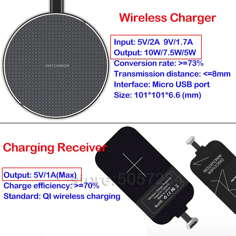 Cargador inalámbrico para Huawei P Smart Z Pro , , , , receptor de carga USB, adaptador Micro USB tipo C