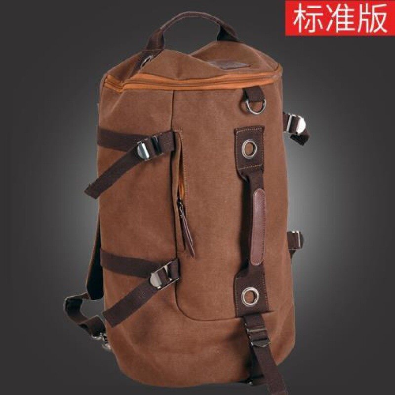 DIDE Men&#39;s Backpack Waterproof Laptop Backpacks Male Vintage Leather Backpack For Male Casual Travel Back Pack Schoolbag: Canvas Coffee