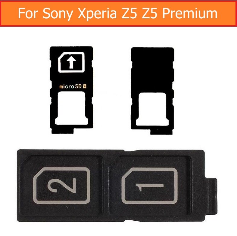 100% Echt Enkele & Daul Sim Card Slot Lade Voor Sony Xperia Z5 Sim Kaarthouder Voor Sony Xperia Z5 premium E6853 Sim Card Adapter