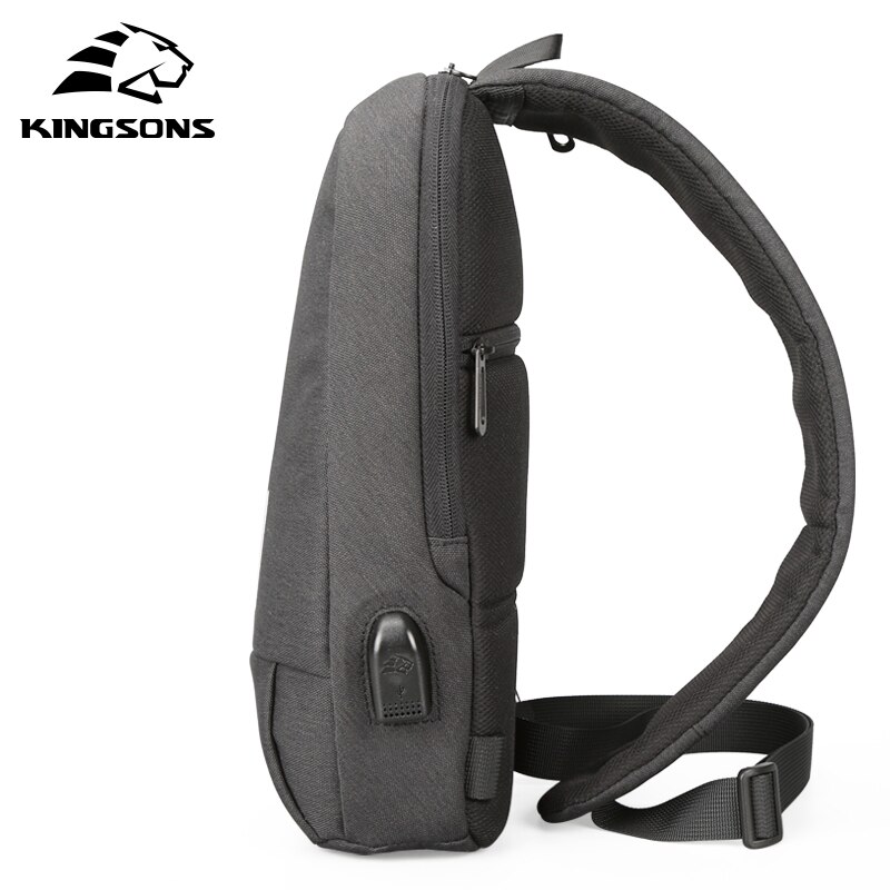 Kingsons Male Chest Bag Crossbody Bags Small Single Shoulder Back Pack for Teenager Casual Travel Bag Bags Luxury