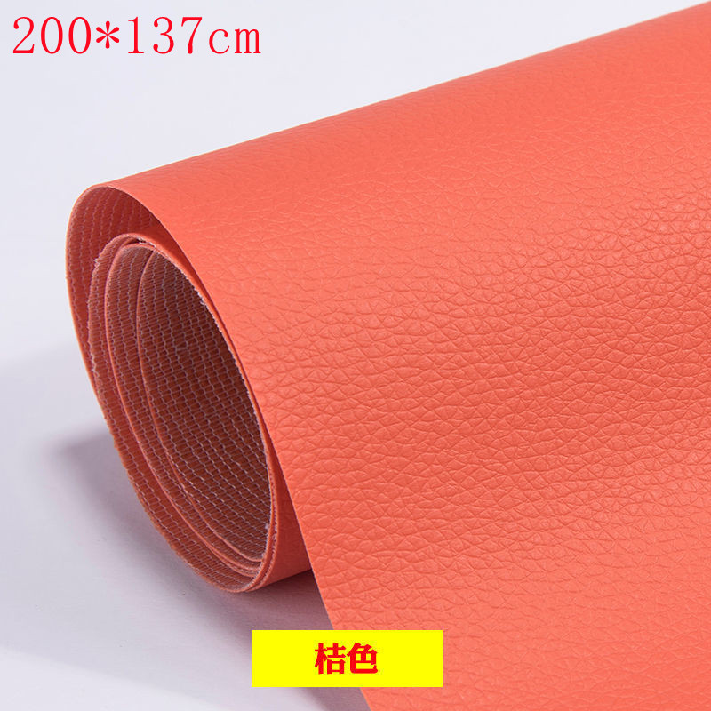 137x200cm tela de couro do plutônio auto adesivo fix subsídios simulação pele volta desde o sofá pegajoso tecidos remendos adesivos: 200x137 orange