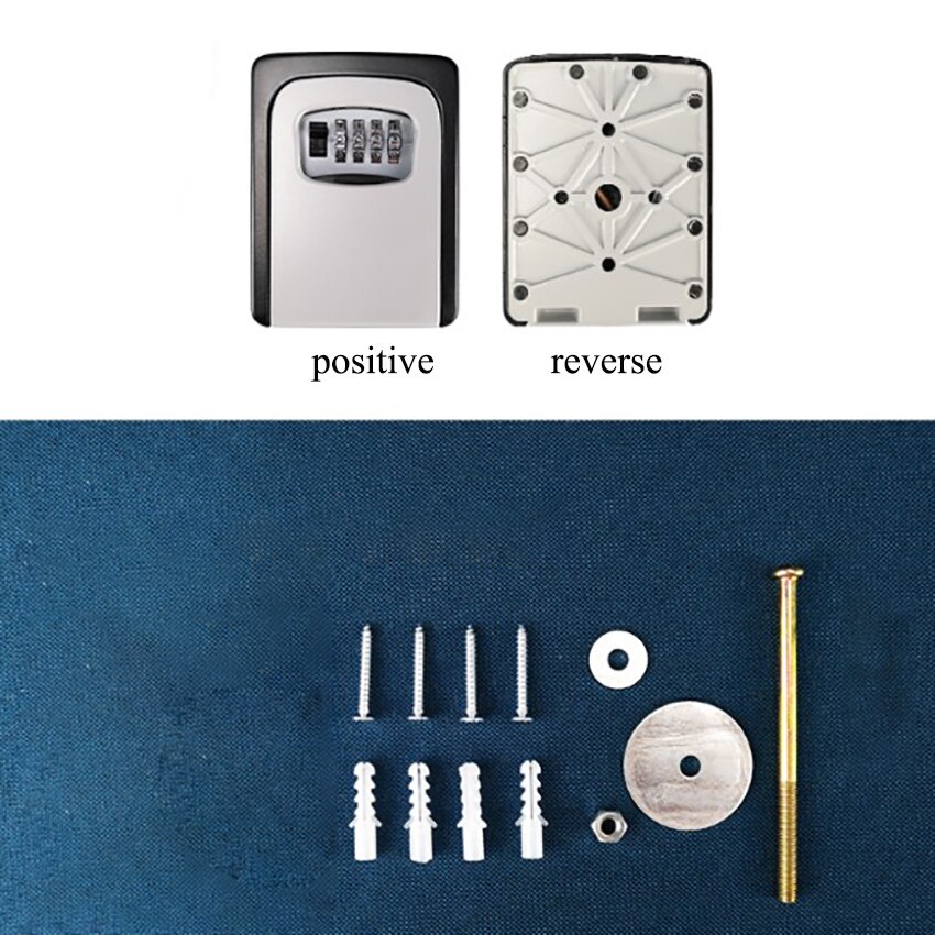 Aluminum Alloy Password Key Box Key U Dish Security Password Safe Case Storage Box Indoor Outdoor Wall Mounted Key Lock Safe Box