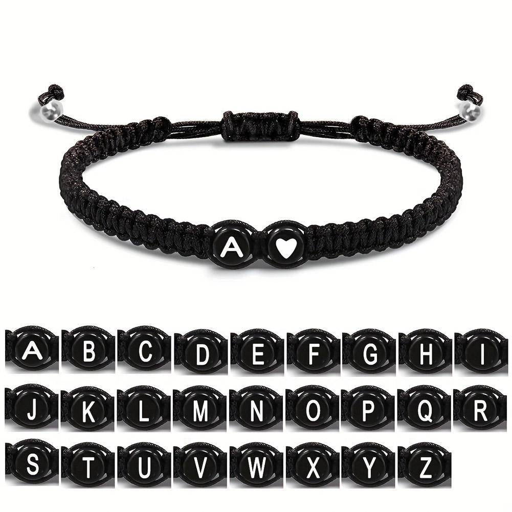 Buchstabe Initiale Herzschnur Armbinde Handseil gewebtes Armbinde Freundin Armbinde Paar Armbinde A-Z Name geflochtene Armbänder