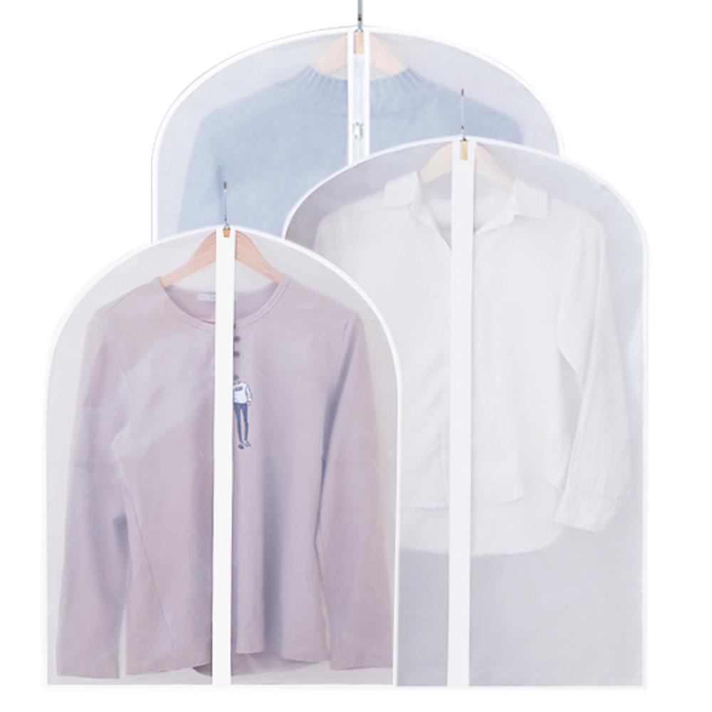 Durable Coat Dust Cover PVC Garment Hanging Clean Clothes Dust Cover Wardrobe Storage Bag Zipper Home Dustproof Clothing