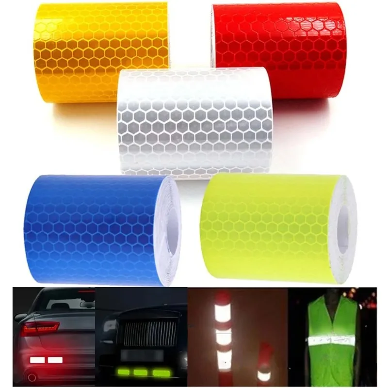 1 Roll 5 cm * 3 m Waarschuwingsband Reflecterende Tape voor Auto Motor Fiets Glow in The Dark Tape nacht Veiligheid Reflecterende Film Tapes