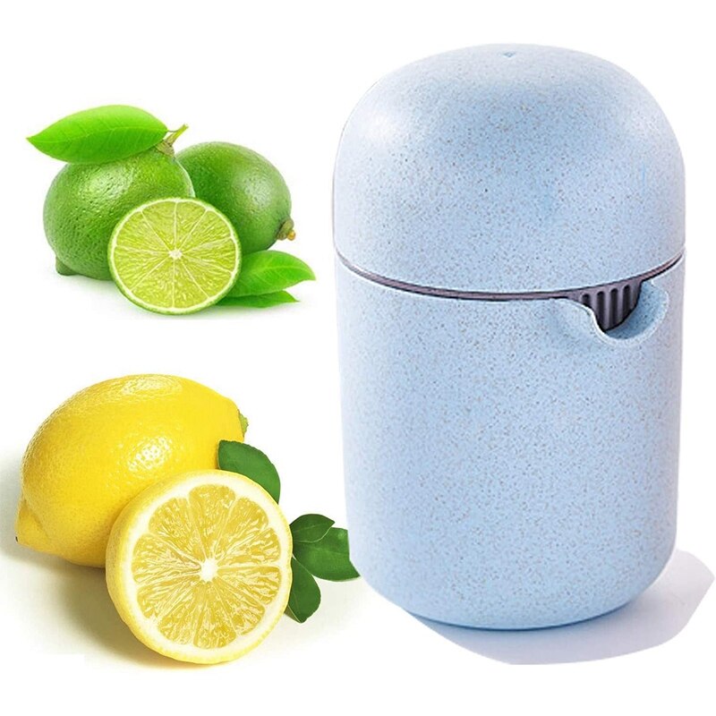 Draagbare Handmatige Juicers, Hand Juicer Citrus Oranje Knijper Handleiding Deksel Rotatie Druk Ruimer Voor Lemon Lime (Blauw)