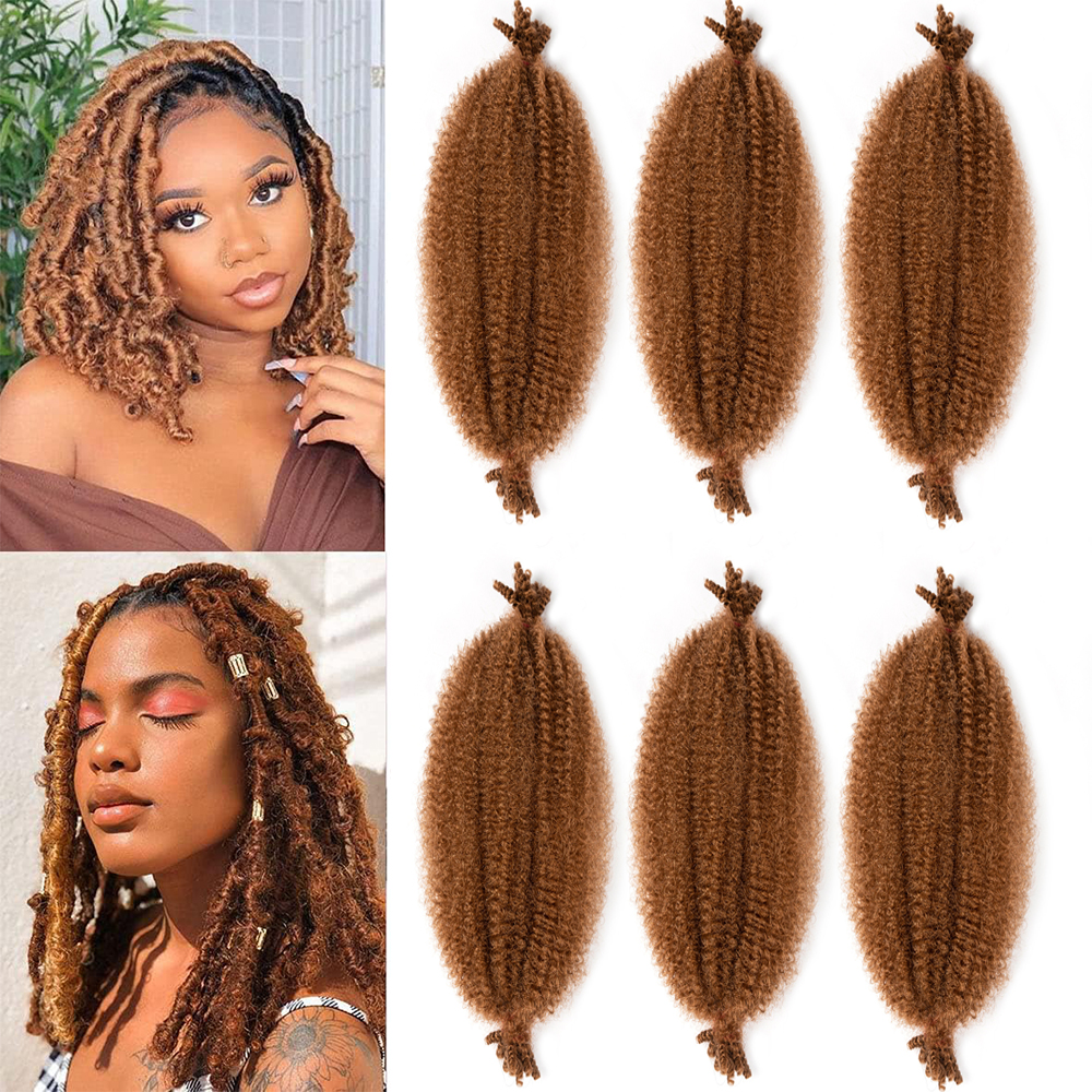 1/3/6 paquetes de cabello trenzado Afro elástico preseparado de 12 pulgadas pelo trenzado sintético Marley Twist para mujeres negras: #4 / 1 unids/lote