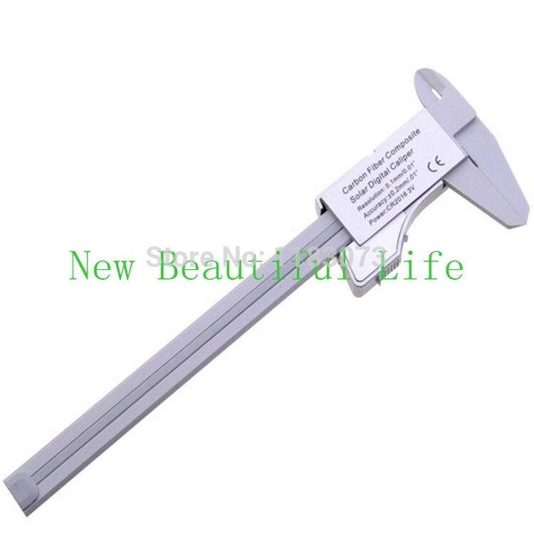 150mm 6" Inch Solar Power Digital Vernier Caliper Carbon Fiber Composite Micrometer Gauge Meter Widescreen Measuring Tools