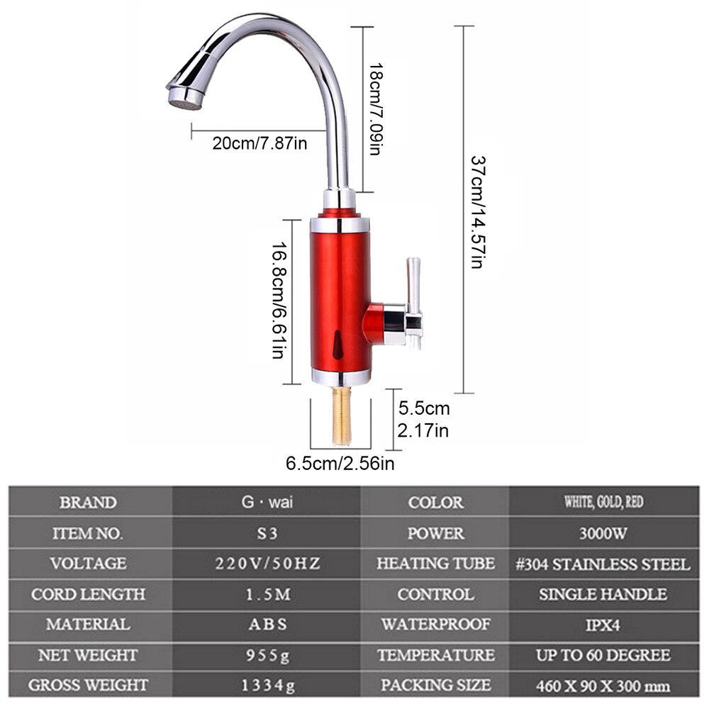 3000w instantânea torneira do chuveiro elétrico com aquecedor de água tankless instantânea pia aquecedor de água da cozinha 220v plugue da ue