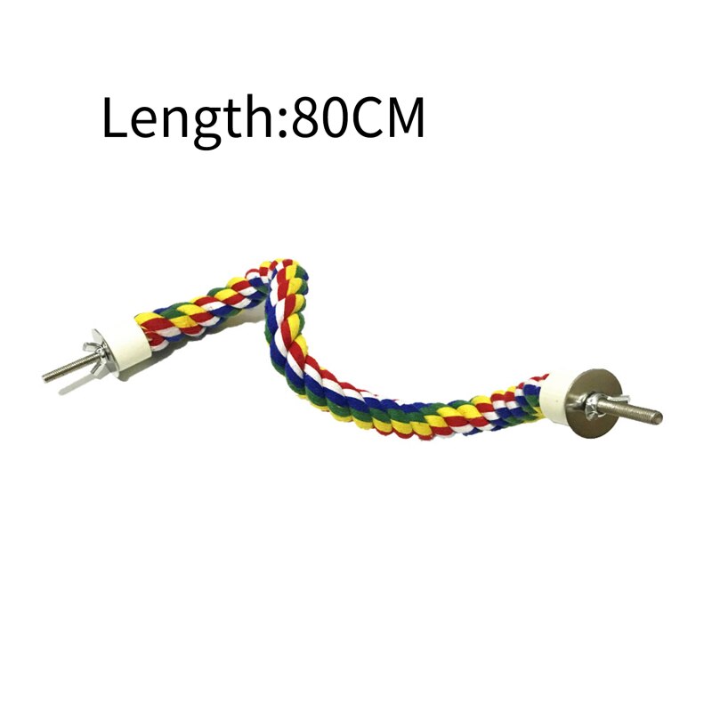 Juguetes para pájaros colgantes Multicolor, cuerda elástica para pájaros, Calopsita, accesorios para loros,: 80cm