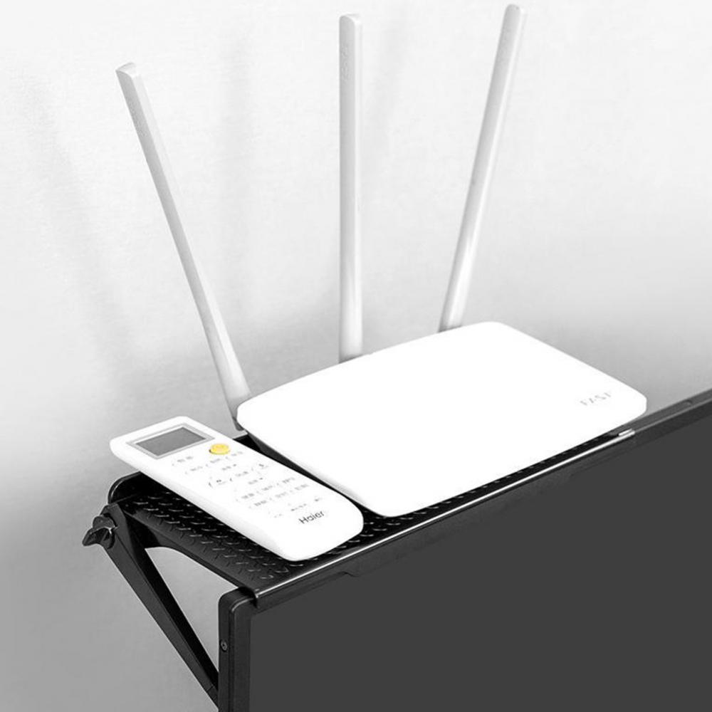 Adjustable TV Monitor Organizer Screen Top Storage Shelf Holder Bracket Stand For Media Boxes Router Game Console Home Storage