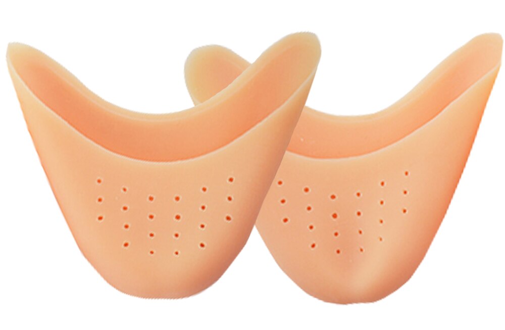 Sunvo-almohadillas de Gel de silicona para puntos de baile, Protector de punta de pie para Ballet, suela con agujero transpirable, insertos absorbentes de golpes: Beige