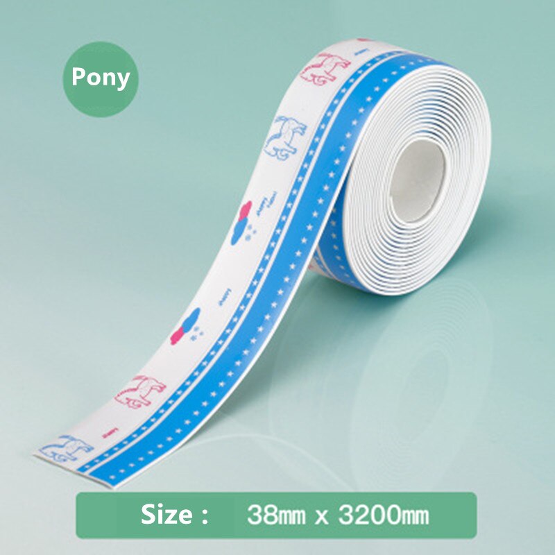 3.2mx38mm Anti-mildew kitchen Paste Sink Groove Gas Stove Toilet For Corner Gap Waterproof Stickers Bathroom Sticker PVC Tape: pony