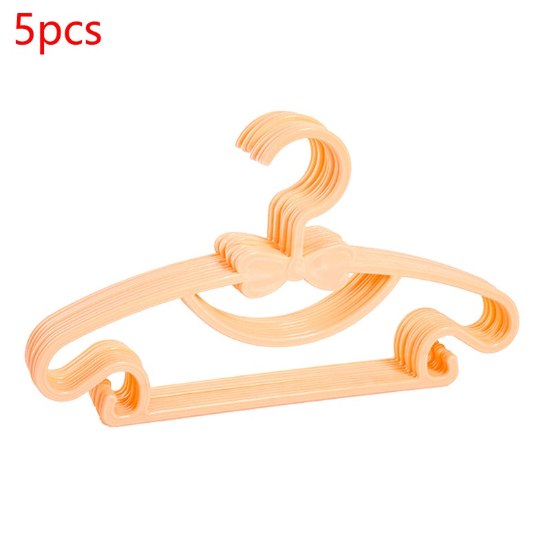 5pcs Kids Clothes Hanger Racks Portable Plastic Display Hangers Windproof Children Coats Hanger Baby Clothing Organizer: Orange