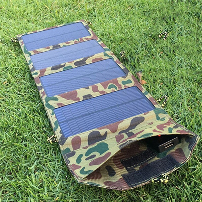Portable 7W Solar Charger Solar Panel Solar Folding Charging Bag Mobile Phone Solar Charging Board Outdoor Camping Travel Phon