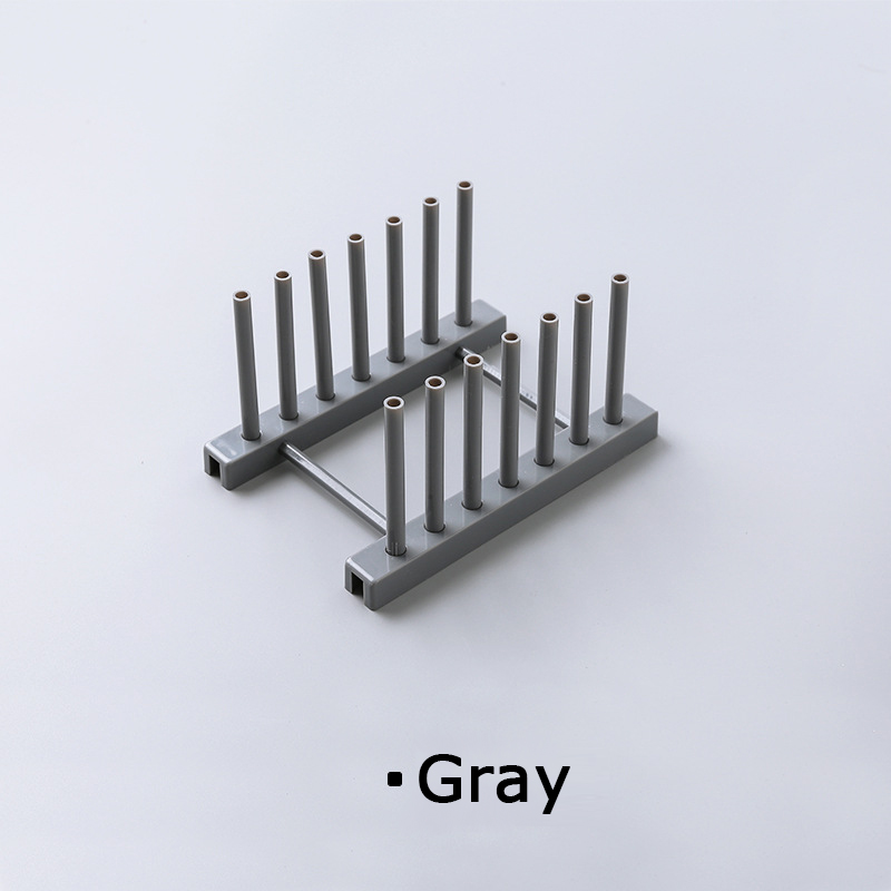 Bamboo Dish Rack Dishes Drainboard Drying Drainer Storage Kitchen Cabinet Organizer Accessories Flatware Dish Rack Shelf: Gray