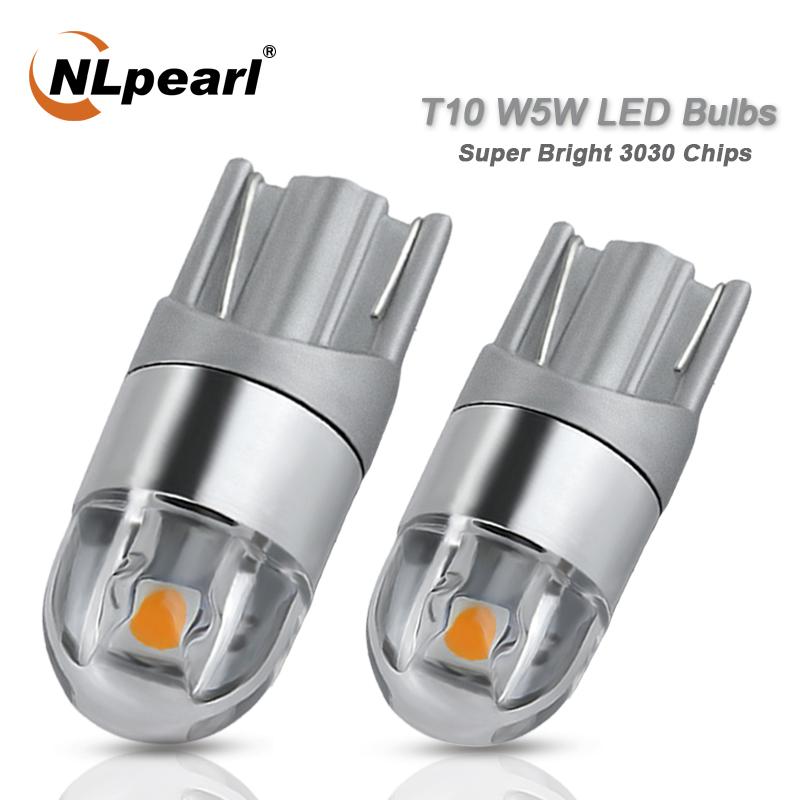 Nlpearl 2x Signaal Lamp T10 Led W5W 194 168 Lamp 2SMD 3030SMD W5W Led Canbus Auto-interieur Leeslamp Wedge klaring Licht 12V