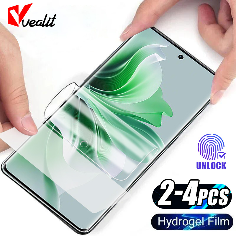2-4Pcs Curved Hydrogel Film For Oppo Reno 11 12 Pro Screen Protectors For Oppo Reno 3 4 5 6 8T 9 10 F27 Pro Plus Protective Film