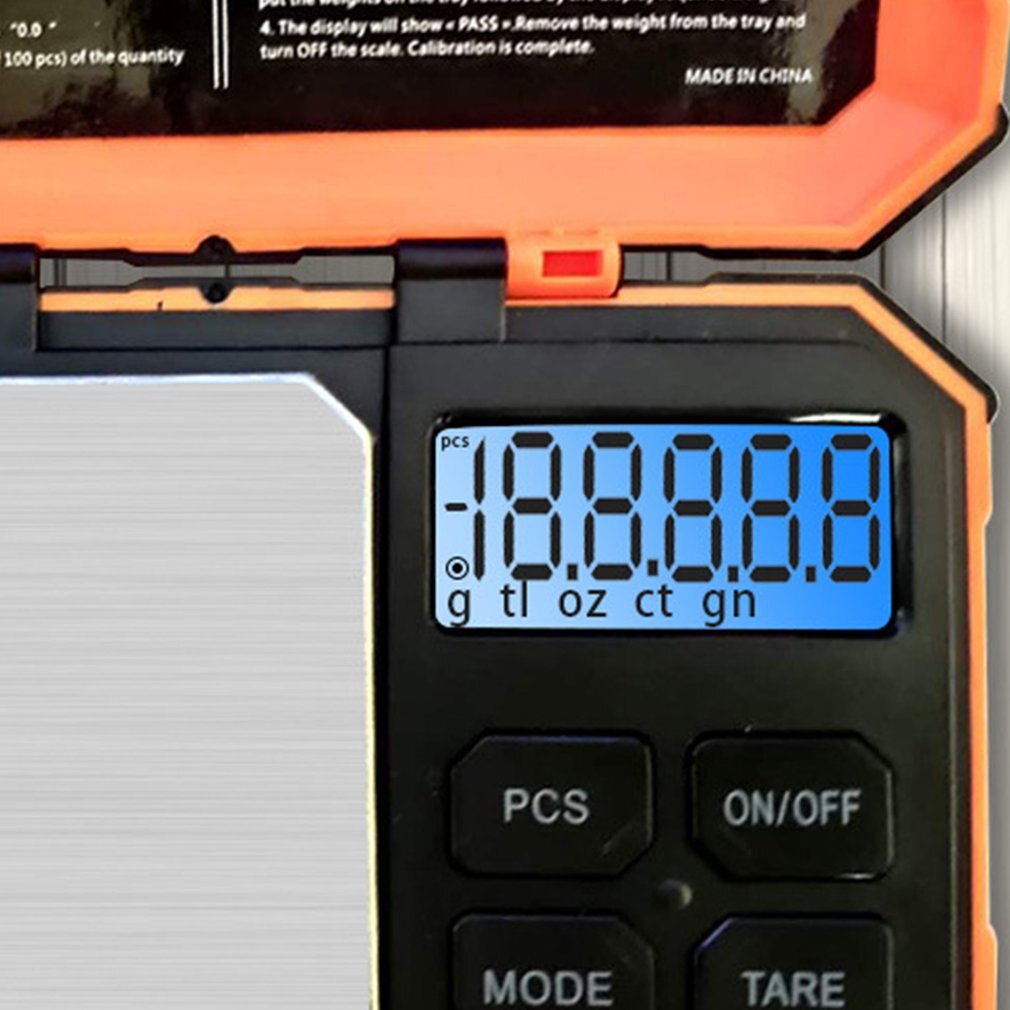 LCD Screen Flip Power-saving Jewelry Scale Electronic Scale High-precision Stainless Steel Scale Surface Scale