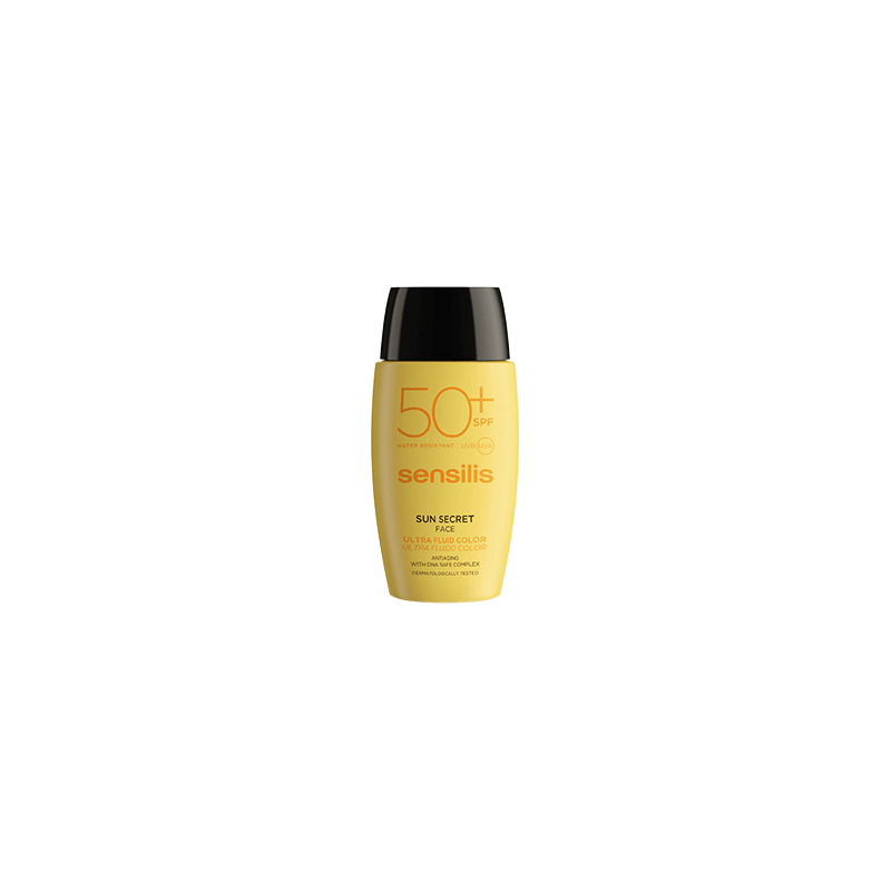 SENSILIS SUN SECRET ULTRA COLOR protector FPS 50+ anti-edad fluido facial con color 40 ml