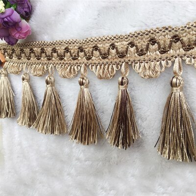 Aiboully 1m europese gordijnkant decoratieve accessoires hangende kralen kwast high-end woondecoratie gordijnaccessoires: P