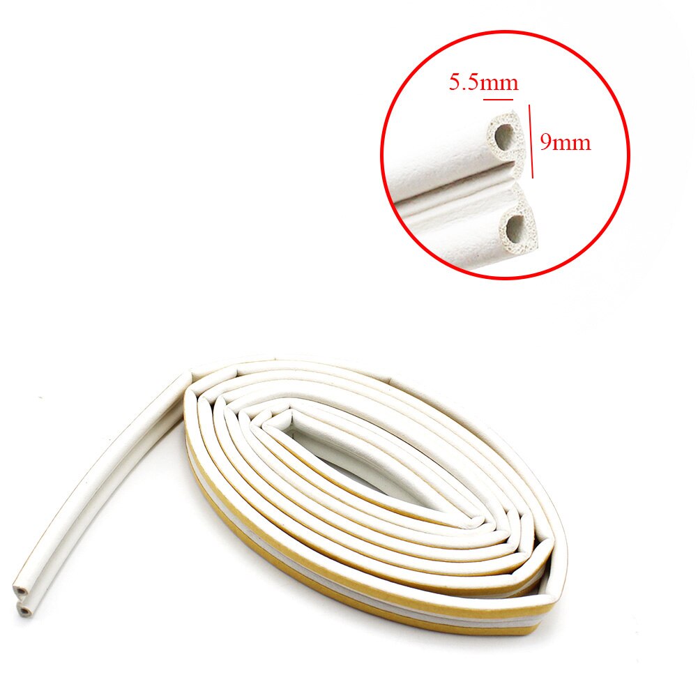 Junta de goma para puerta y ventana, tira de sellado insonorizada de 5M P, burlete de espuma de goma, ventanas, tira de colisión de puerta sellada: White(9x5.5)