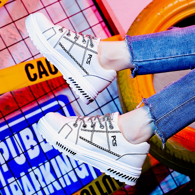 Strips Embroidered Black Flats Spring Autumn Comfort Mocasines De Mujer Streetwear Zapatos Plataforma Mujer